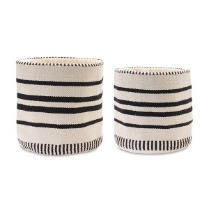 Striped Woven Cotton Basket (Set of 2) - 1 of 3