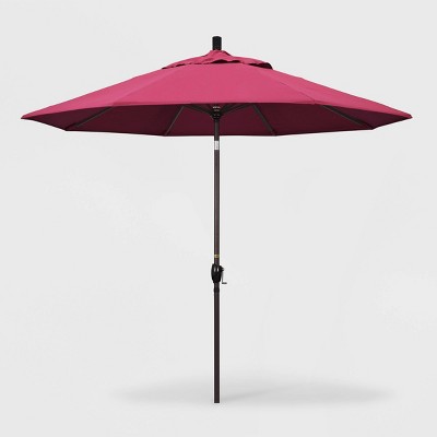 9' Pacific Trail Patio Umbrella Push Button Tilt Crank Lift Sunbrella - California Umbrella