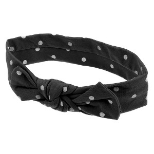 Unique Bargains Cotton Polka Dot Bow Headband Fashion Cute Hair Band for Child 7.7 Inch - 1 of 4