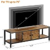 Brown Brown 65 Inch TV Stand for Bedroom Farmhouse TV Cabinet with Storage TV Consoles up to 75 Inch TV Wooden TV Stand with Open Storage Shelves for - 2 of 4