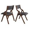 PAGED Folding Dining Chairs Set of 2, Wooden Living Room Chair with Upholstered Seat, Portable Kitchen Chair for Kitchen, Dining Room - 3 of 4