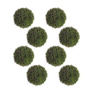 Boxwood Sedum Orb Set Plastic – 4" Greenery Half Orbs (Set of 8) by Melrose - 1 of 3