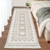Indoor Tassel Area Rug for Bedroom Living Room - Washable Bordered Farmhouse Carpet, Non-Slip Soft Low Pile Stain-Resistant Mat - 4 of 4