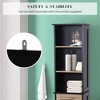 Evideco French Home Goods Tall Bathroom Storage Cabinet with Open Shelves and Vented Door, Black and Brown - Bergen Collection - 4 of 4