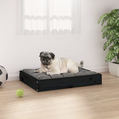 VidaXL Dog Bed Black 24.2 in.x19.3 in.x3.5 in. Solid Wood Pine