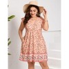 Clearlove Womens Womens Plus Size Casual V Neck Dress V Neck Loose Swing Ruffle Summer Boho Midi Dress with PocketsCasual Dress - 2 of 4