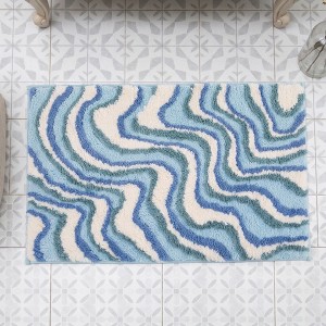 REGALWOVEN Fresh Color Tufted Bath Mat Non Slip Absorbent Soft Bathroom ...
