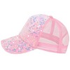 Anna-Kaci Women's Sparkly Sequin Baseball Cap Messy Low Bun Ponycap Velvet Mesh Trucker Hat - 3 of 4