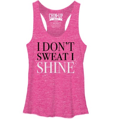 Women's Chin Up I Don't Sweat I Shine Racerback Tank Top : Target