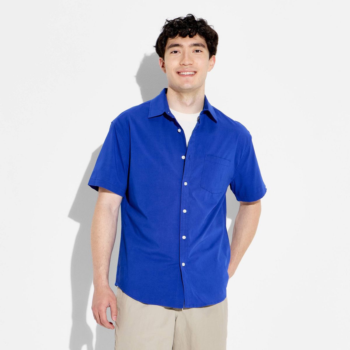 Men's Game Day Full Button Solid Camp Shirt - Goodfellow & Co™ - thumbnail 5