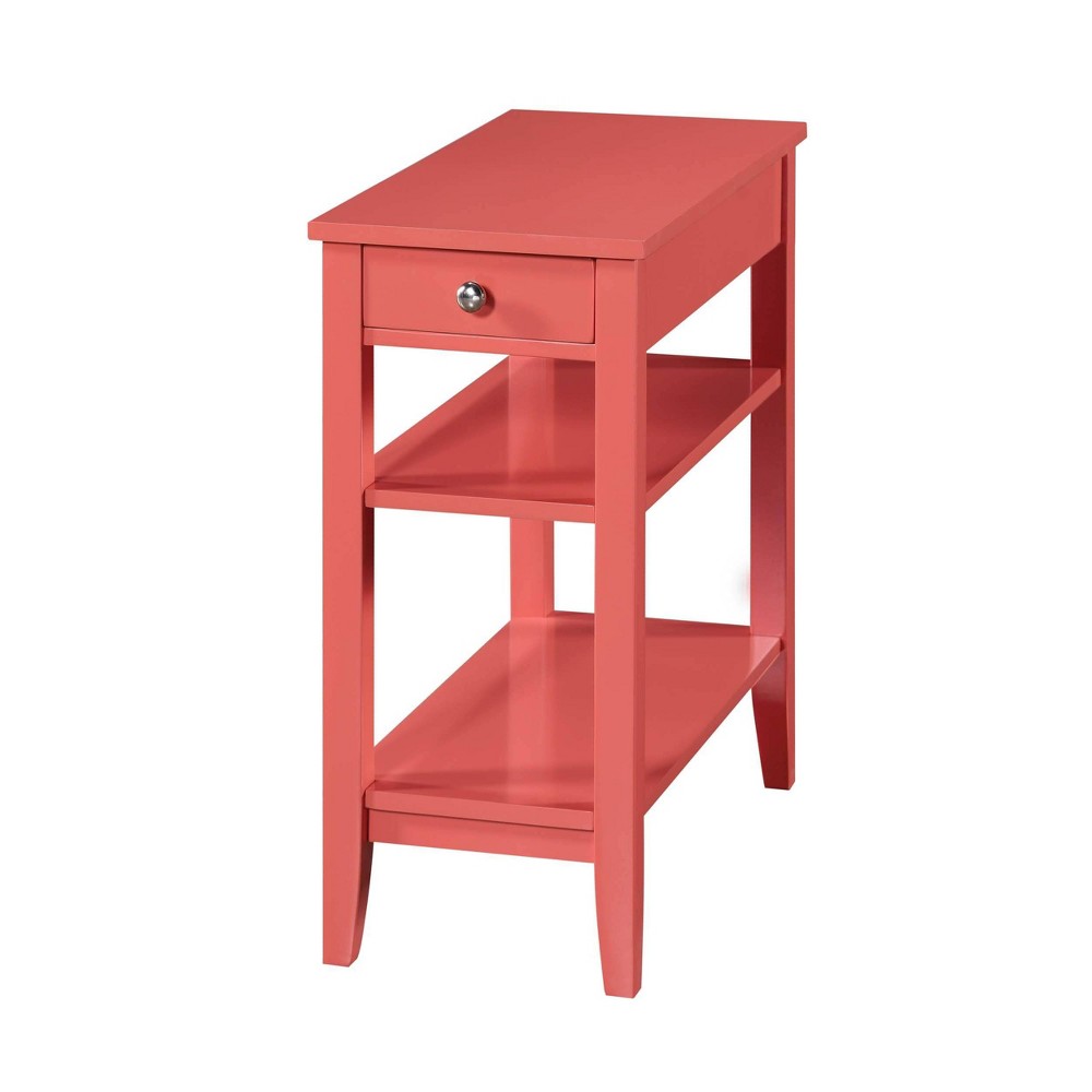 Photos - Coffee Table American Heritage 3 Tier End Table with Drawer Coral - Breighton Home