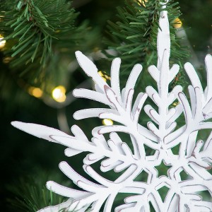 TopComfy Decorative Object Iron Snowflake Hangers Intricate Design for Holiday Party Decorations, White, 6.1"*1.8"*6.3" - 1 of 4