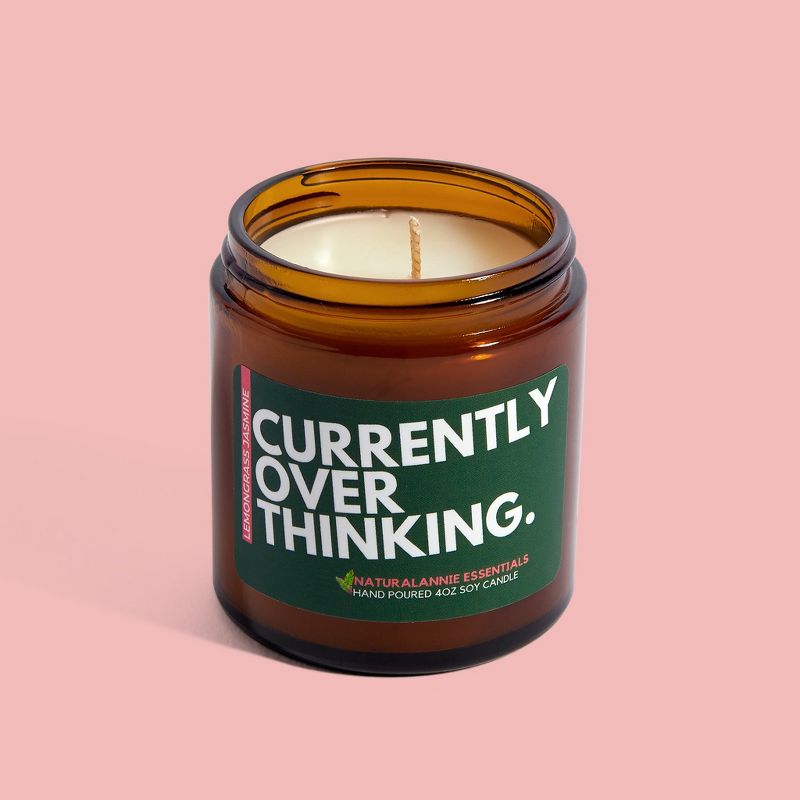 NaturalAnnie Essentials Currently Overthinking Lemongrass & Jasmine Soy Candle, 2 of 5