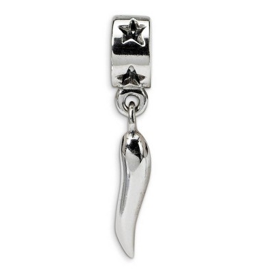 Black Bow Jewelry Sterling Silver Italian Horn Dangle Bead Charm