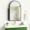 Wooakway Black Solid Wood Frame Bathroom Vanities with Arched Mirror Cabinet Soft-Close Doors Drawer Integrated Sink Storage Cabinet for Bathroom - 3 of 4