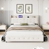 Full Queen King Size Bed Frame with 4 Drawers,Diamond Tufted Upholstered Bed Frame with Charging Station,No Box Spring Needed - 3 of 4