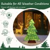 Angel Sar 4FT Lighted Christmas Tree, Pre-lit Outdoor Indoor Decor with 110 Warm White LEDs, Snowflake and Iridescent Design, Holiday Displays - 3 of 4