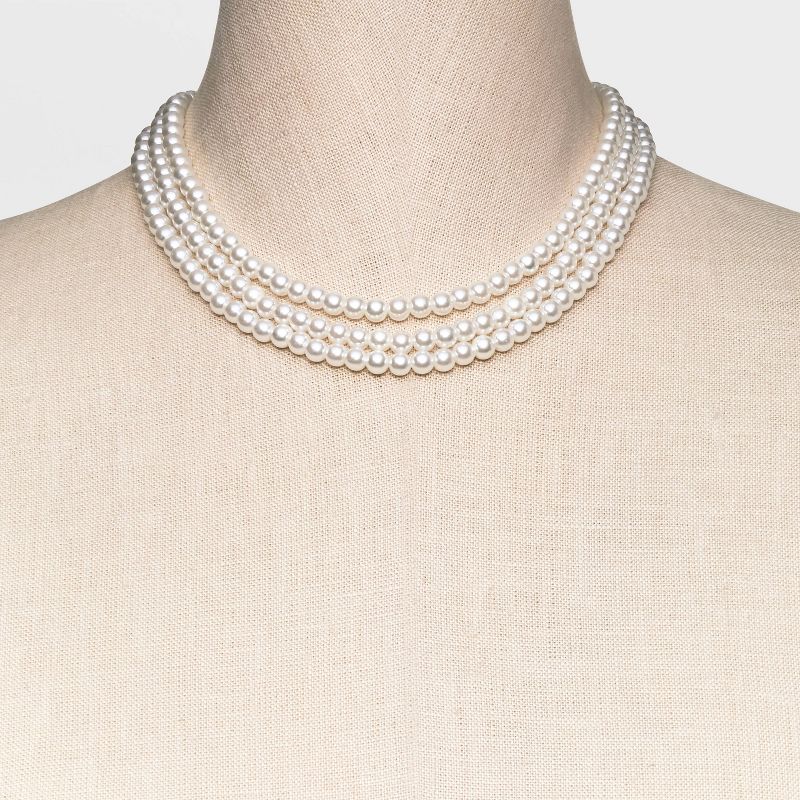 Pearl Multi-Strand Necklace Set 3pc - A New Day&#8482; White, 3 of 6