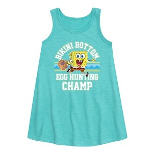 - SpongeBob Squarepants - Bikini Bottom Egg Hunting Champ Graphic Sleeveless Aline Dress - 1 of 4