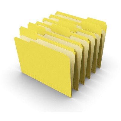 HITOUCH BUSINESS SERVICES Reinforced File Folder 1/3 Cut Letter Size Yellow 100/Box TR508903