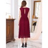 INSPIRE CHIC Women's Wedding Guest Boat Neck Vintage Formal Cocktail Midi Lace Dress - 4 of 4