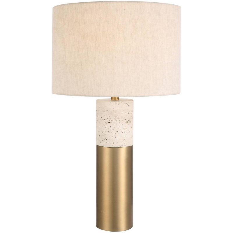 Uttermost Gravitas Brushed Brass and Stone Table Lamp, 1 of 2