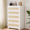 Zstar Modern Tall Rattan 5 Drawer Dresser or Living Room, Hallway, Entryway, Bedroom - 4 of 4