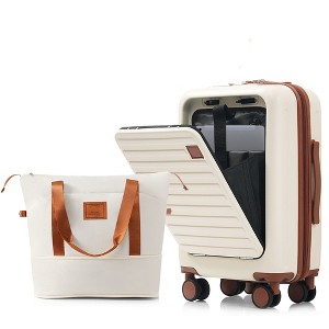 YOOCOZZ 20-Inch Carry-On Luggage with Front Opening,Expandable Travel Bag Set,ABS Hard Shell and USB Port - 1 of 4