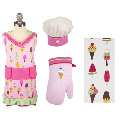 Ice-Cream Print Girls Apron Set - MU Kitchen