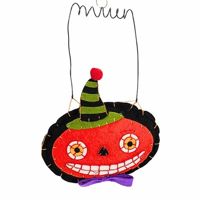 Enesco 8.0 Inch Pumpkin Door Hanger Halloween Accessory , Halloween Decor Halloween Knob Craft (1PC)