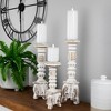 Northlight Set of 3 Brushed White Tripod Wooden Pillar Candle Holders 18" - image 2 of 4