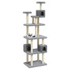 vidaXL Cat Tree Light Grey Engineered Wood, Plush, Sisal 74.0 in tall - 3 of 4