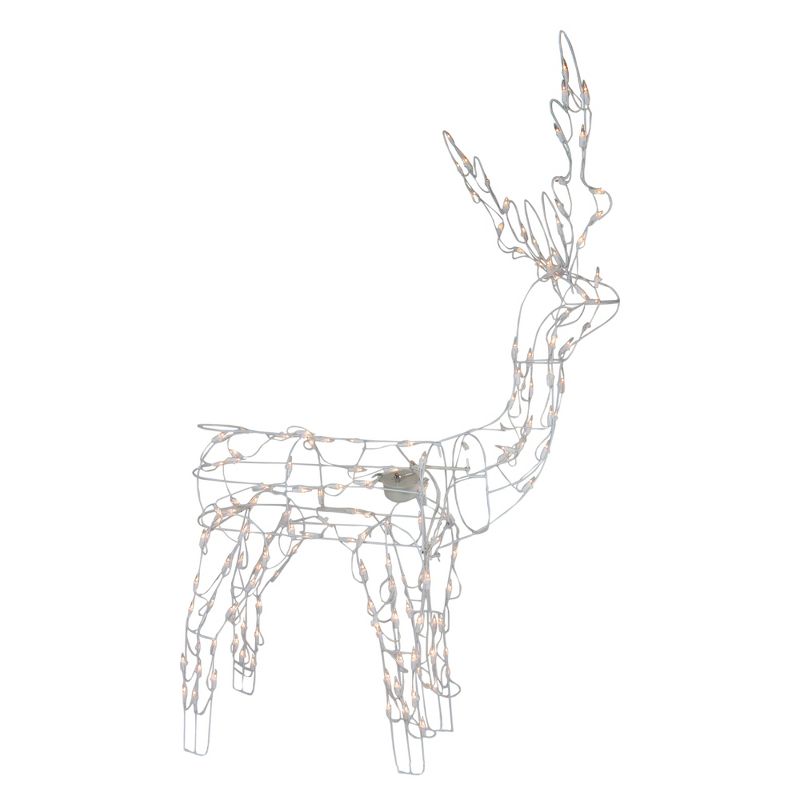 Northlight 48-Inch Lighted White Standing Reindeer Animated Outdoor Christmas Decoration, 3 of 6