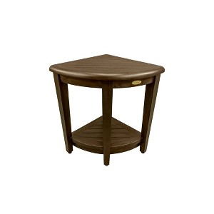 23" SnazzyCorner Tall Teak Shower Shelf Dark Brown - DecoTeak: Rectangular, Spot Clean, No Assembly Required - 1 of 4