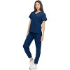 Hey Collection Womens Stretch V-Neck Jogger Scrubs Set, Medical Nursing Tops with Four Pocket Pants - 4 of 4
