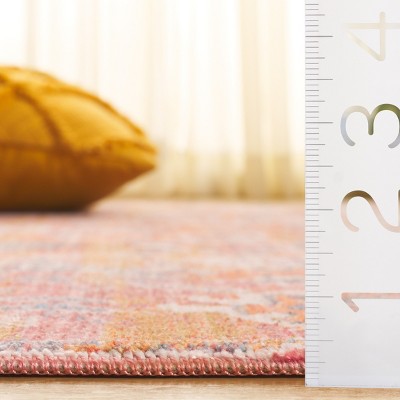 Handmade Red Synthetic 5' x 7' Rectangular Area Rug