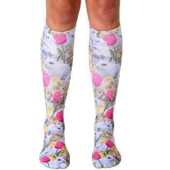 Living Royal Easter Bunnies Photo Print Knee High Socks