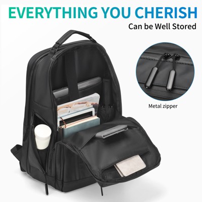 Unique Bargains Waterproof Expandable Business Backpacks with Laptop Compartment 18.9" x 13.8" Black — фото 5