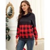 Coolmee Women's Christmas Tunic Tops Long Sleeve Shirts Turtleneck Pullover Casual Loose Blouses - 4 of 4