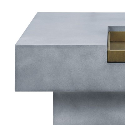 Kailano 32" Weathered Gray Fiber Cement Square Coffee Table