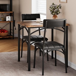 WhizMax Dining Table Set for 2, Square Dining Room Table Set with 2 Upholstered Chairs, 3 Piece Kitchen Table and Chairs, Kitchen Table Set - 1 of 4