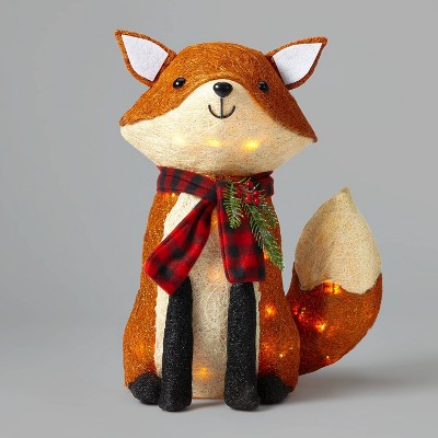 20in Incandescent Sisal Fox Christmas Novelty Sculpture - Wondershop™