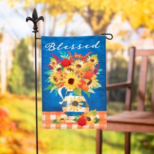 Blessed Floral Arrangement Garden Linen Flag - 1 of 4