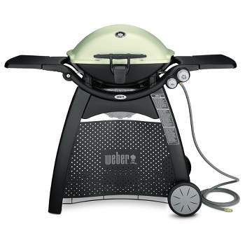 Weber Q3200 Portable 21,700 BTU 393 Square Inch Cooking Space Natural Gas Grill w/Warming Rack, Push-Button Ignition, Handle Light and Lid Thermometer