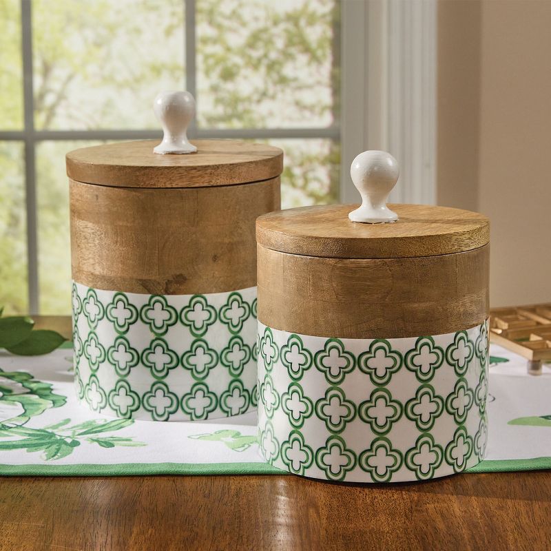 Patricia Heaton Home Green Geo Canister Set of 2, 2 of 4