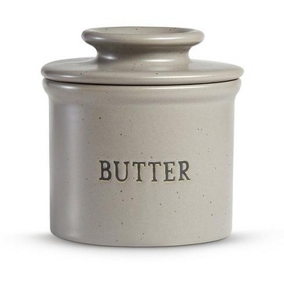Kook Butter Keeper Dish, Ceramic Crock with Lid, For Soft Butter