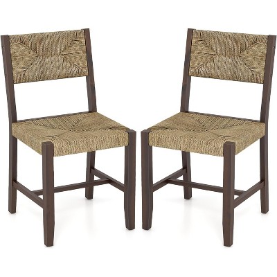 ADILE Rattan Dining Chairs Set of 2, Farmhouse Cane Side Chairs