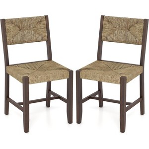 ADILE Rattan Dining Chairs Set of 2, Farmhouse Cane Side Chairs - 1 of 3