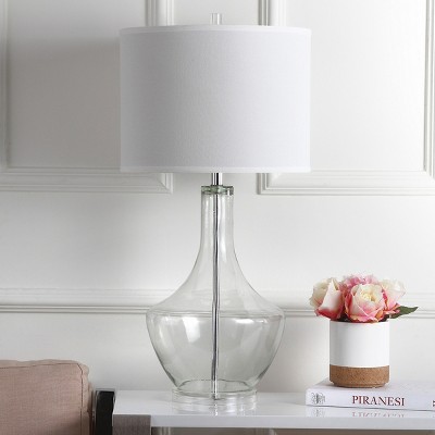 Safavieh 34.5 Inch Clear Glass Table Lamp with White Shade