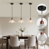 KAISITE Modern Farmhouse Glass Pendant Light with Walnut Wood Accent - 4 of 4